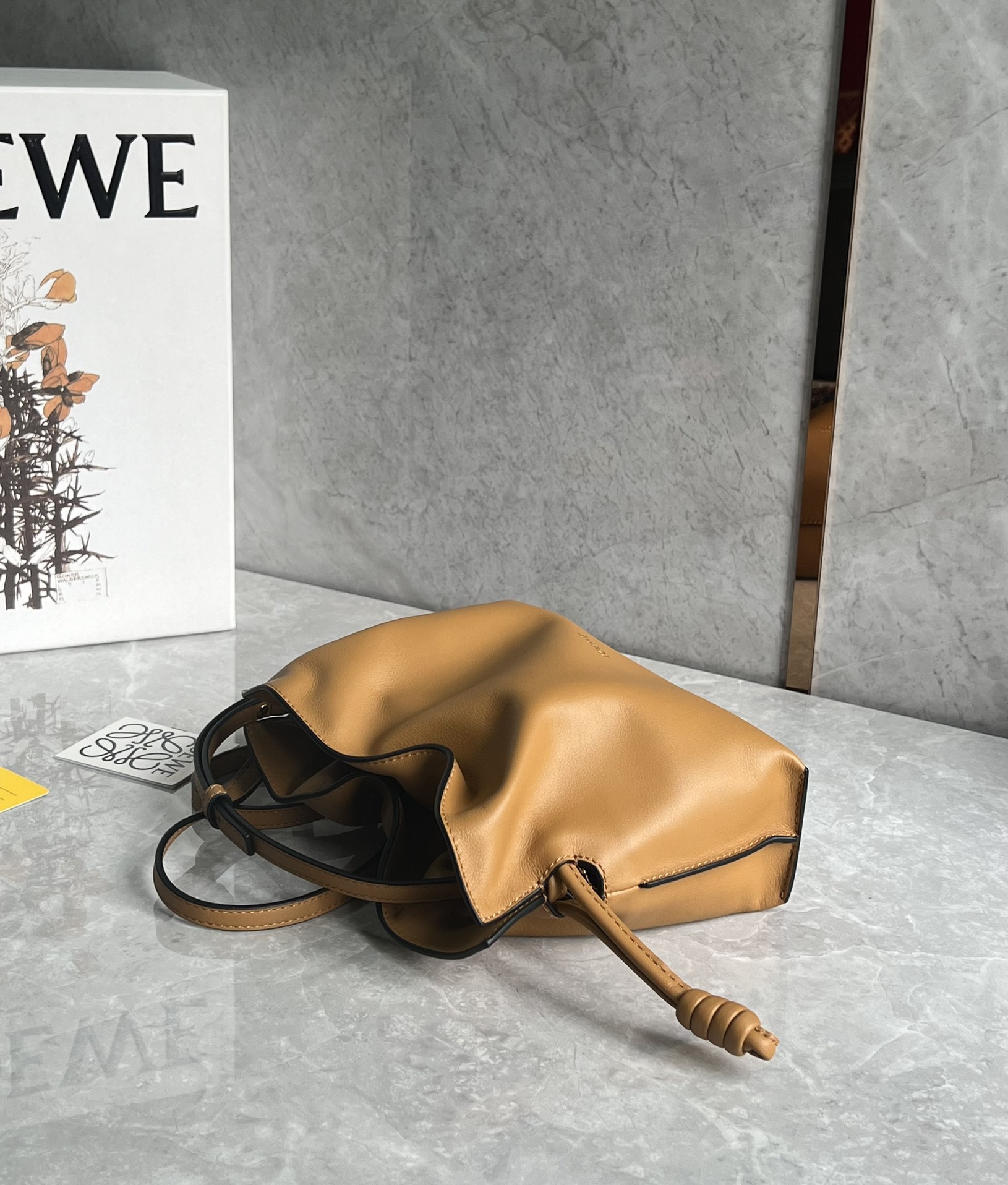 Loewe Mini Flamenco clutch in nappa calfskin Warm Desert